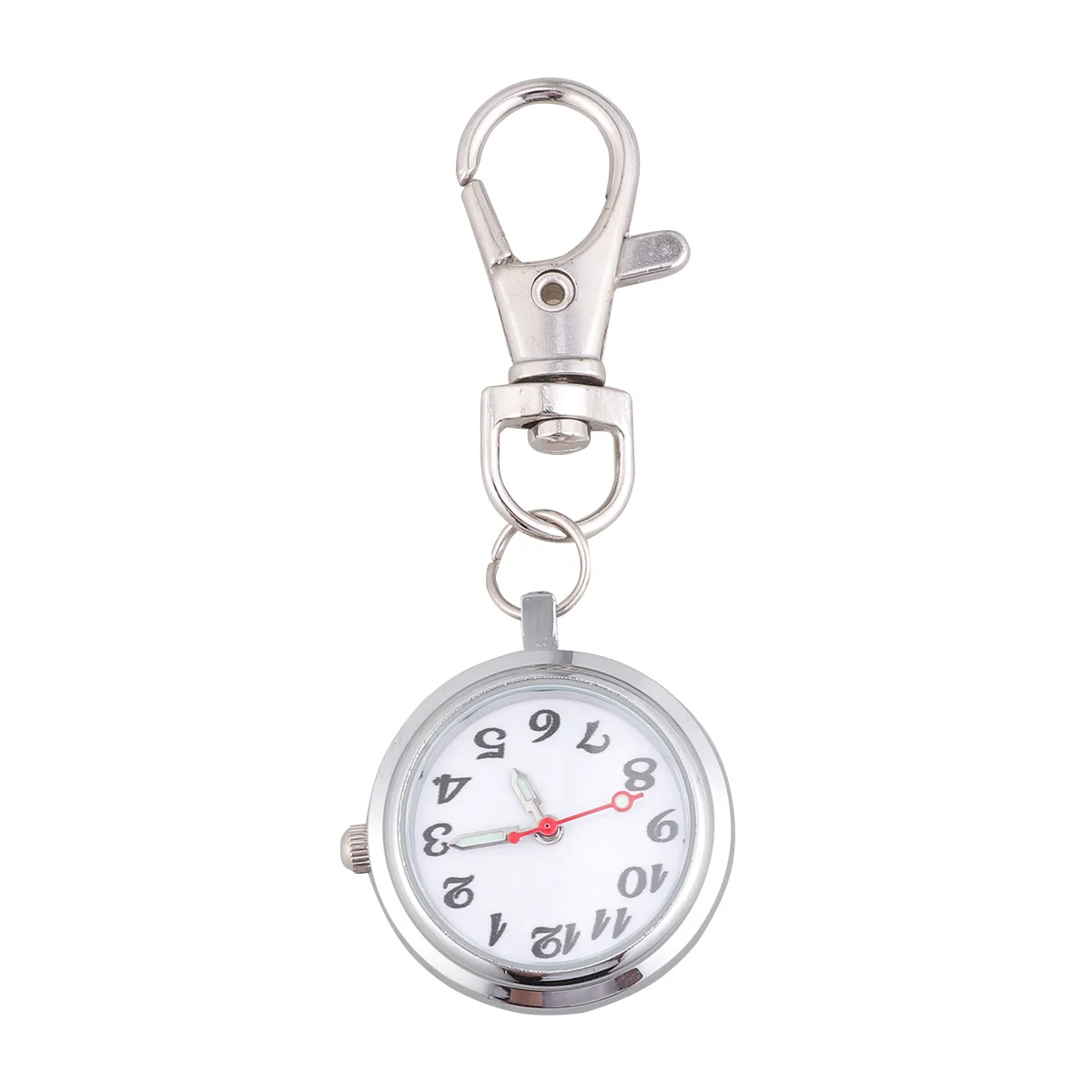 

Large Number Quartz Pocket Watch Keychain Big Dial Luminous Needle Night Use Easy Time Read Gift for Men Couples Children