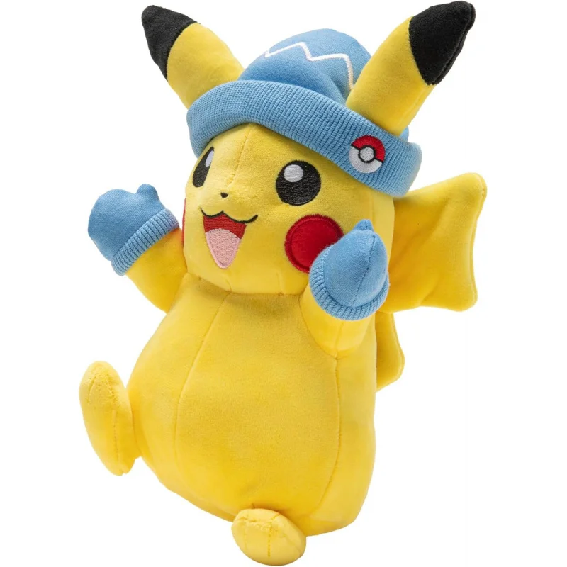 

Cute Pokemon Pikachu Winter Hat and Mittens-8-Inch Plush toy gifts for kids