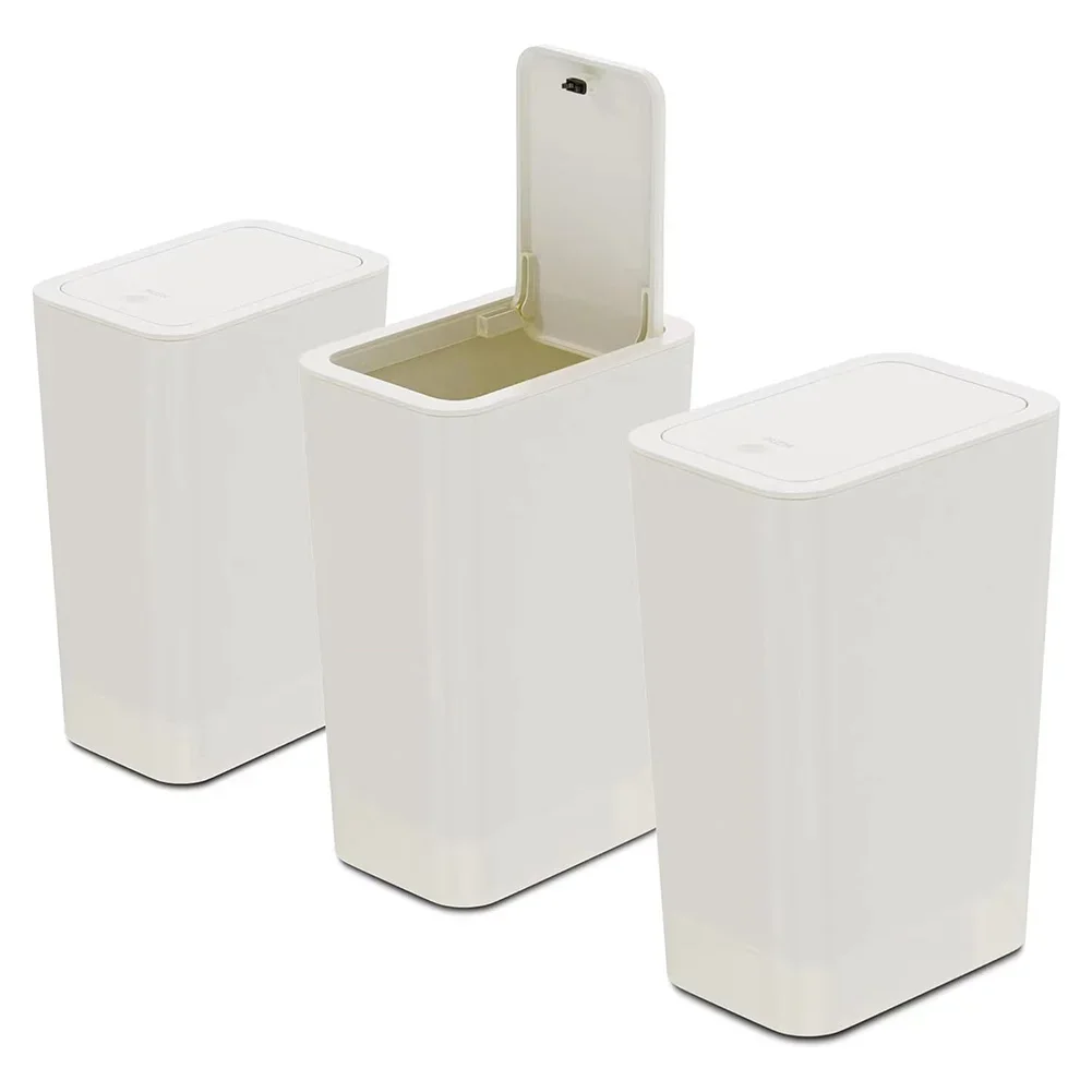 

1PC Sealed Household Trash Can Square Large Capacity Press Plastic Waste Bin With Lid 33*22*15.5cm Household Cleaning Tool