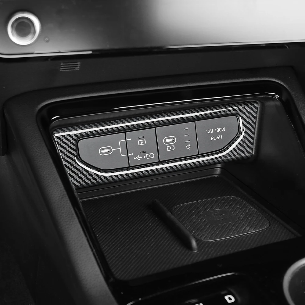 1PCS Car Interior Accessorie ABS Material USB Port Charger Socket Frame Protective Cover For KIA K5 2025 2026 Left-hand drive