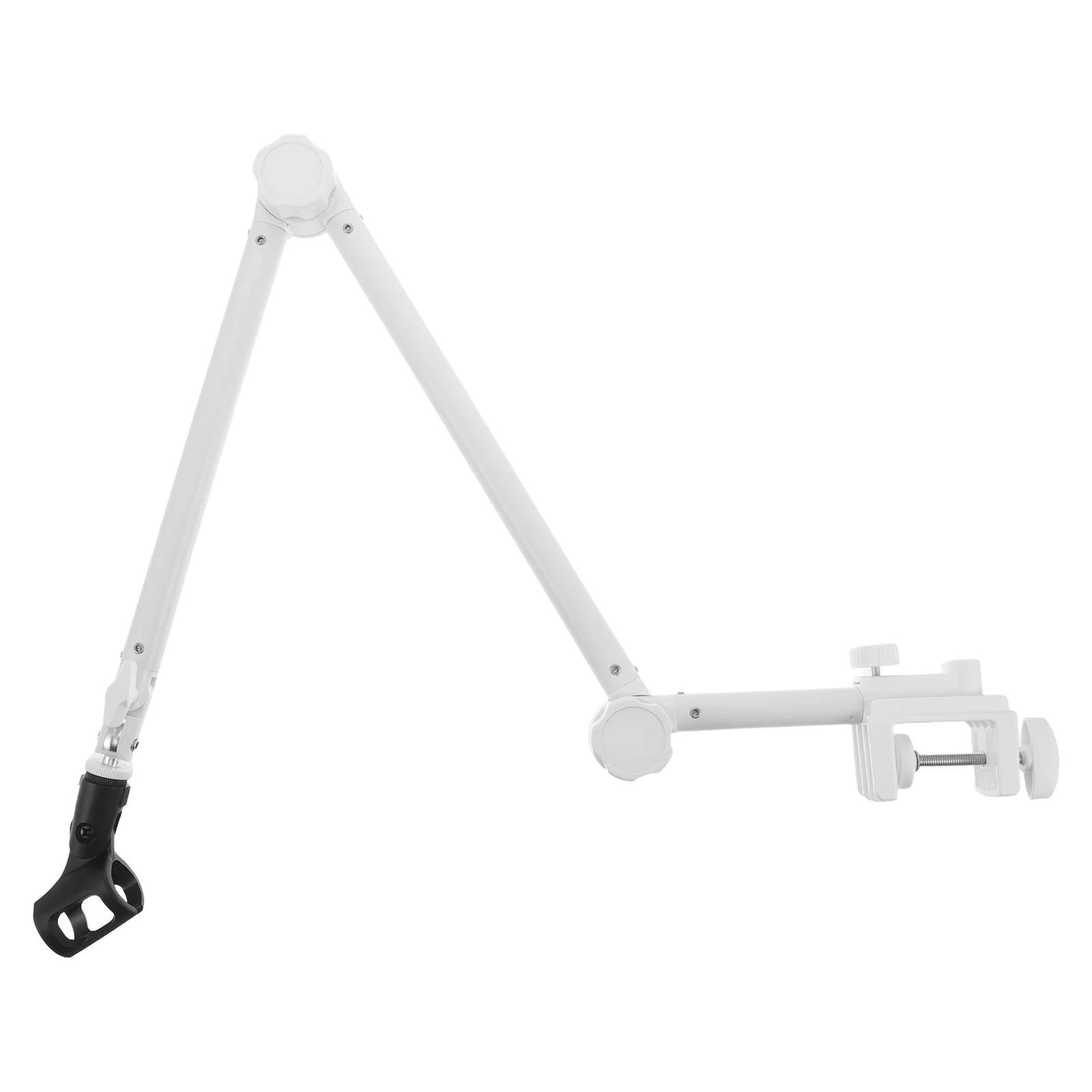 

1 комплект: Белая регулируемая настольная стойка-штатив для микрофона с поворотом на 360 градусов, прочный металл, для записи, стриминга, подкастов