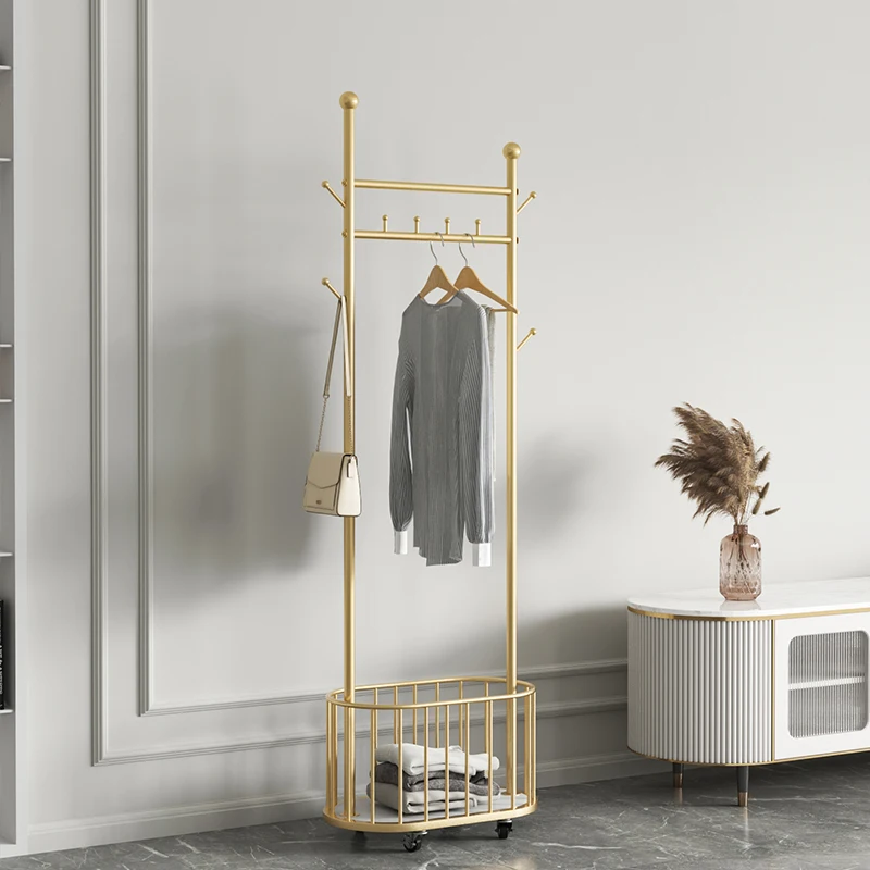 

zq Clothes Rack Floor Bedroom Coat Rack Living Room Home Multi-Functional Large Capacity Storage Rack