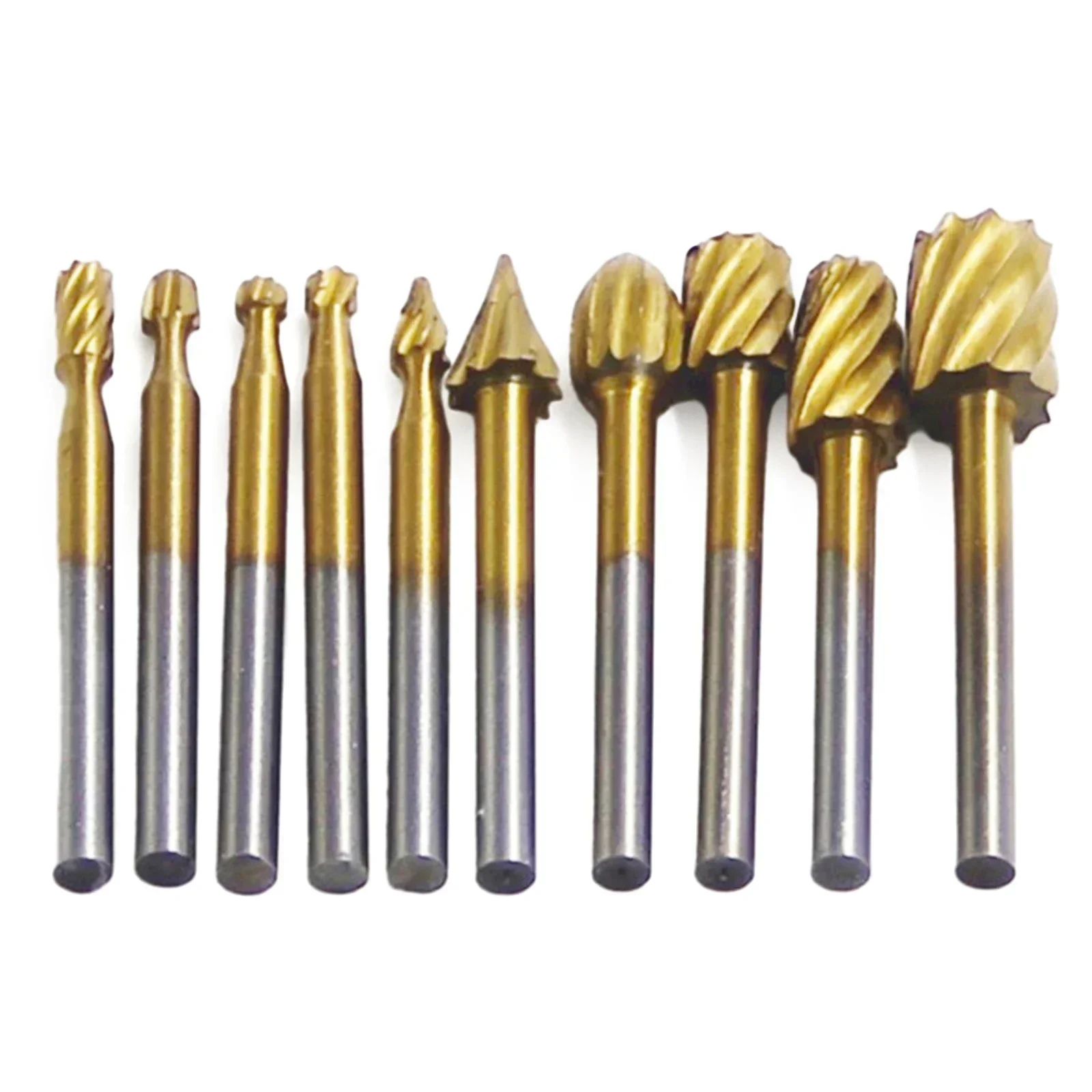 

10pcs Burr Bit For Plastic Wood Metal Rotary Tool High Speed Steel Burr Bit Set Cutting Carving Routing Bur Tools Accessories