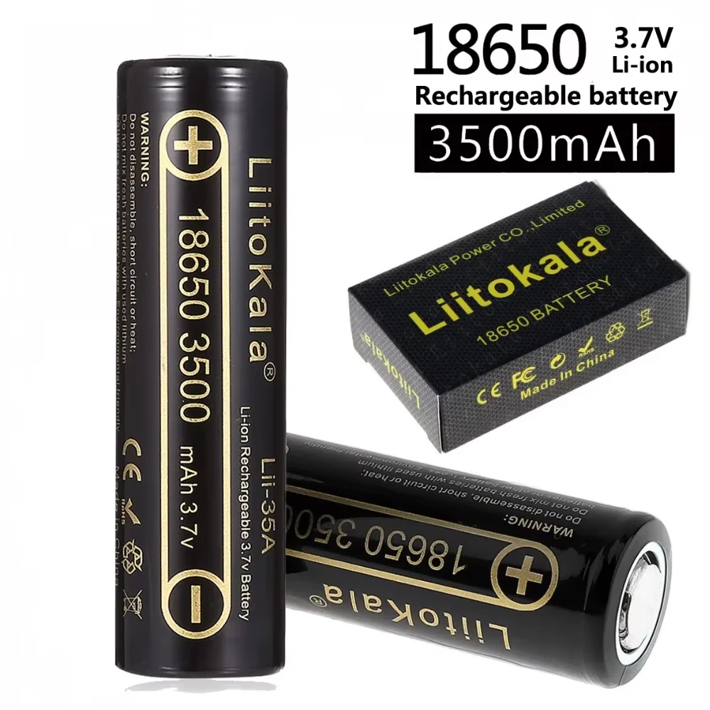 1-10PCS LiitoKala Lii-35A 18650 3500mAh 3.7V Li-Ion Rechargeable Battery 10A Lithium Battery High Drain For Flashinglight
