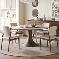 Turntable Wooden Dining Table Modern Multifuctional Design Luxury Table Restaurant Round Nordic Tavolo Pranzo Kitchen Furniture