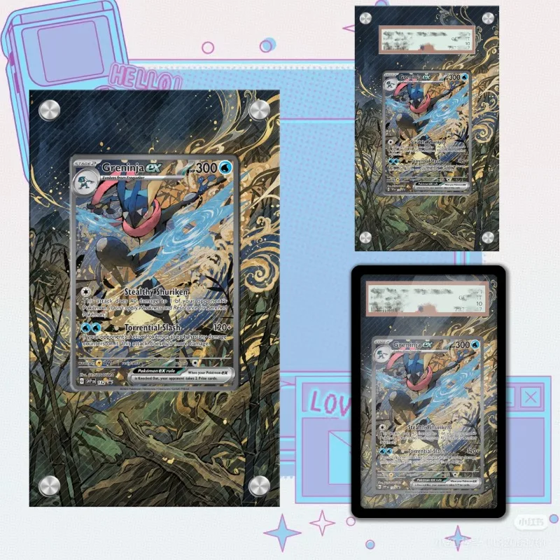 

Art Display for Pokemon Greninja Card PTCG Keychain Anime Game Collectibles Anime Merchandise Acrylic Protective Case Toys Gift