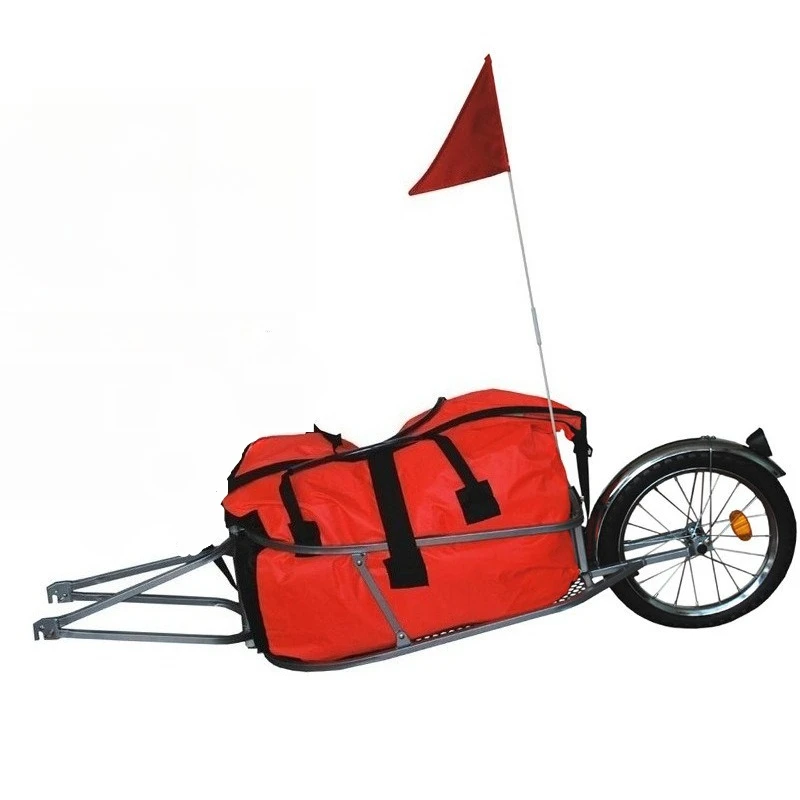 Bike Single-wheel Luggage Trailer Folding Rear-pull Shopping Cycling Trailer Cargo Bags Bicycle Luggage Carrier Bike Accessories