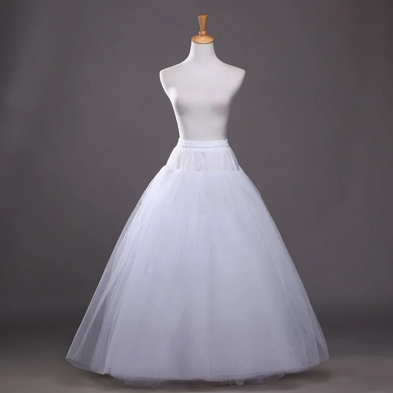 

A Line 3 Layers Tulle Underskirt Women Petticoat Crinoline Without Hoop Bridal Wedding Accessories