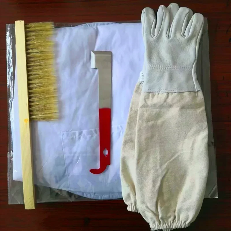 A 1set Beekeeping Tool Export Beekeeping Suit Anti-beekeeping Glove J Scraper Bristle Sweeping