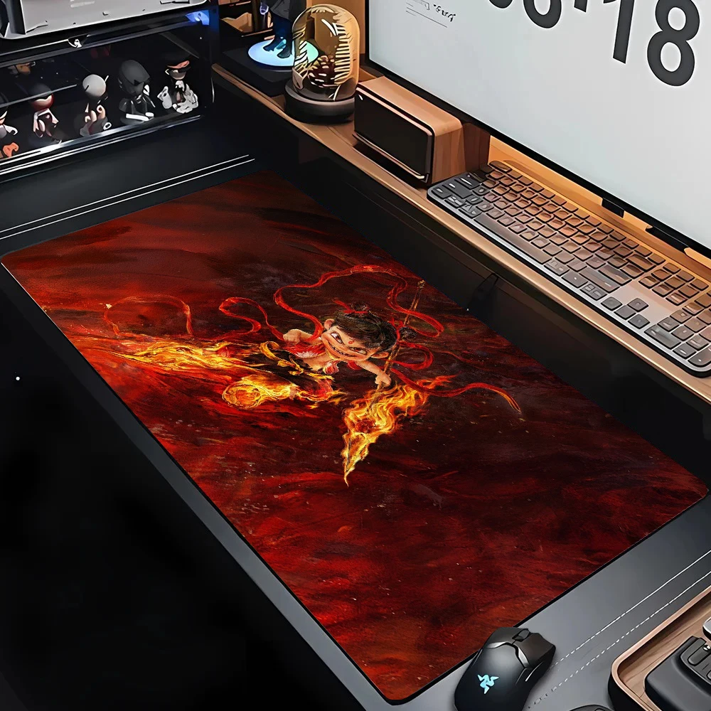 Mythical and Legendary Stories Nezha Large Size Non-slip Rubber Mouse pad Computer Gaming Accessories Keyboard Desktop Decor Mat