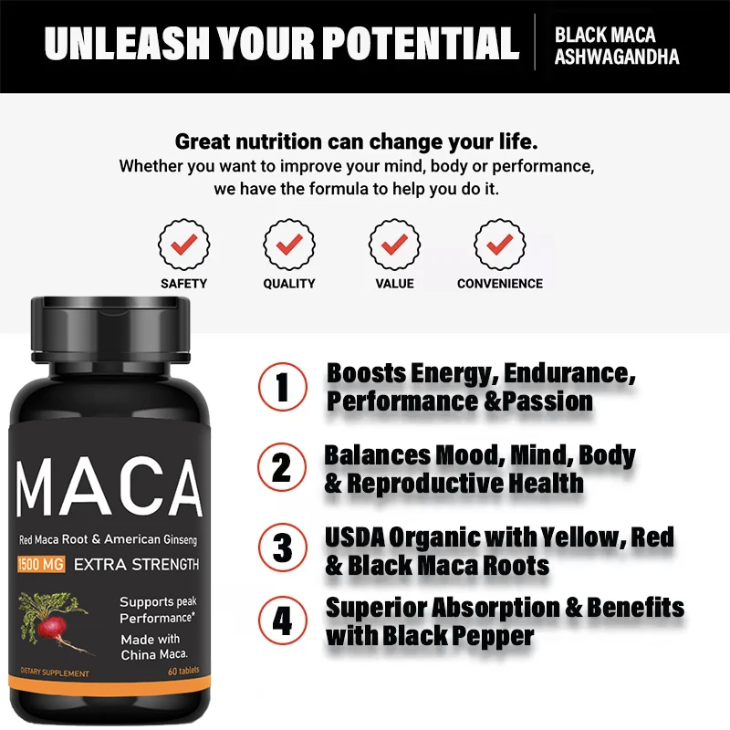 

Male Enhancing Supplement with Maca Goat Weed- Muscle Builder Enlargement Pills - Natural Test Booster