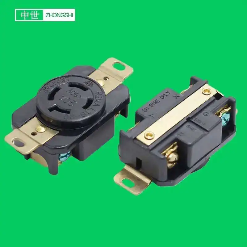 

LK2424F US NEMA L16 20R Receptacle Socket 20A 480V Female Wired Locking Connector American Industry Generator Control Power Plug