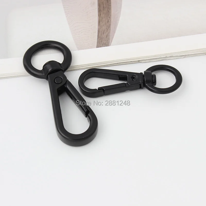 10-30-100pcs dark black 11mm 13 15mm 20mm trigger snap hook metal trigger snap hook swivel clasp hooks hardware handbags purses