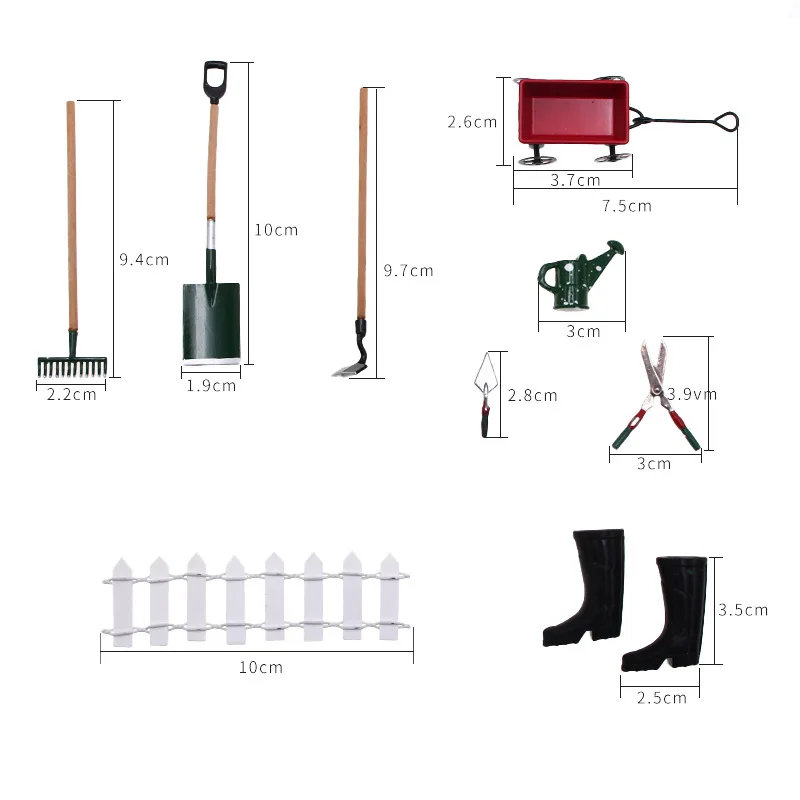 Simulation de maison de poupée 1:12, Mini accessoires de jardinage, outils de jardin, ensemble de décoration, scène Miniature