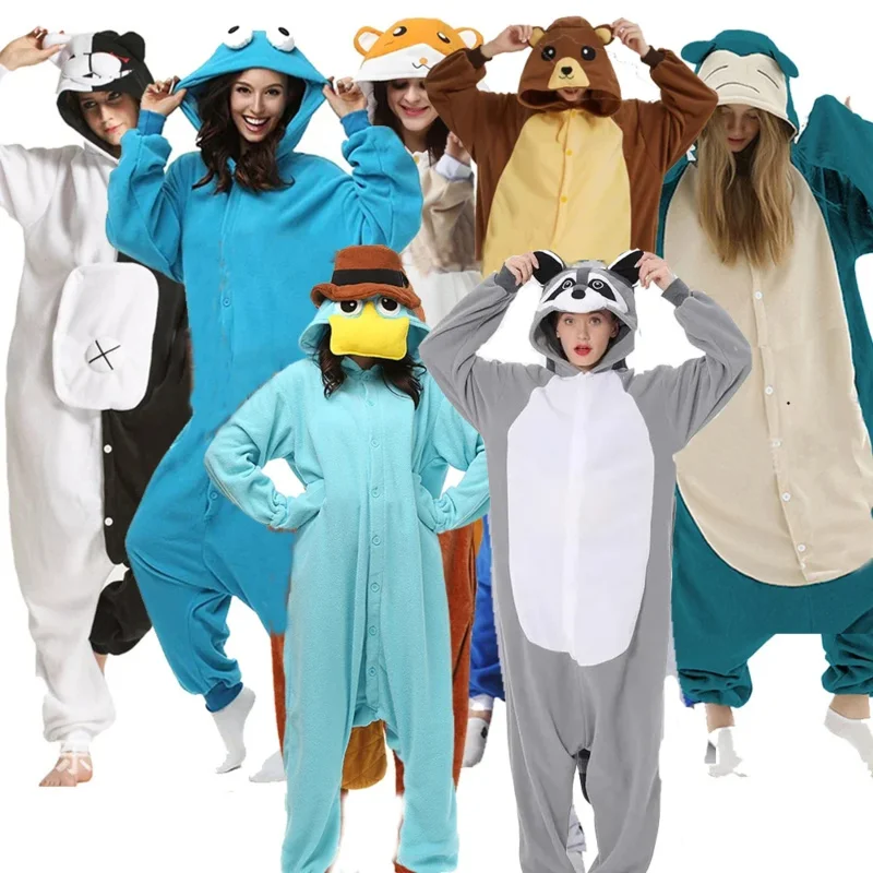 2025 New Men One-Piece Pajama, Animal Kigurumi( XXL Suit 180-200CM )Onesie For Adults Women Full Body Pyjama Cartoon Cosplay AA