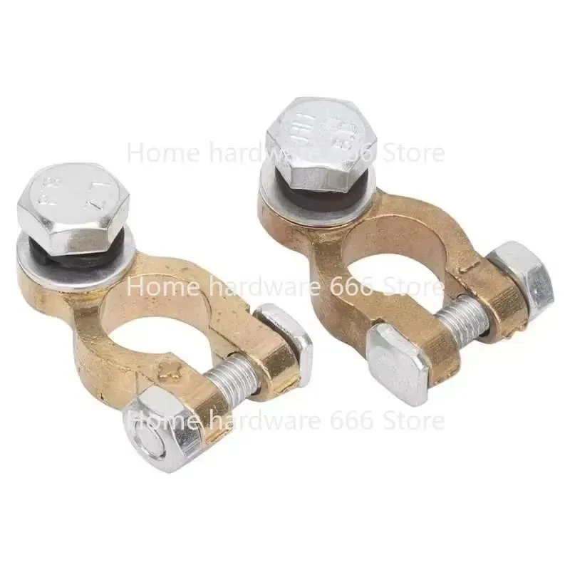 1pair Car Battery Terminal Clamp Connector Post 300A Large Current M10 Single Screw for Automobiles Trucks