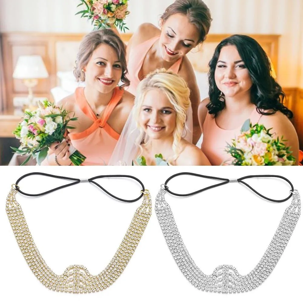 

Bling Rhinestone Chain Head Jewelry Fashion Beautiful Crystal Headbands Shiny Headdress Daily Banquet Wedding Photo