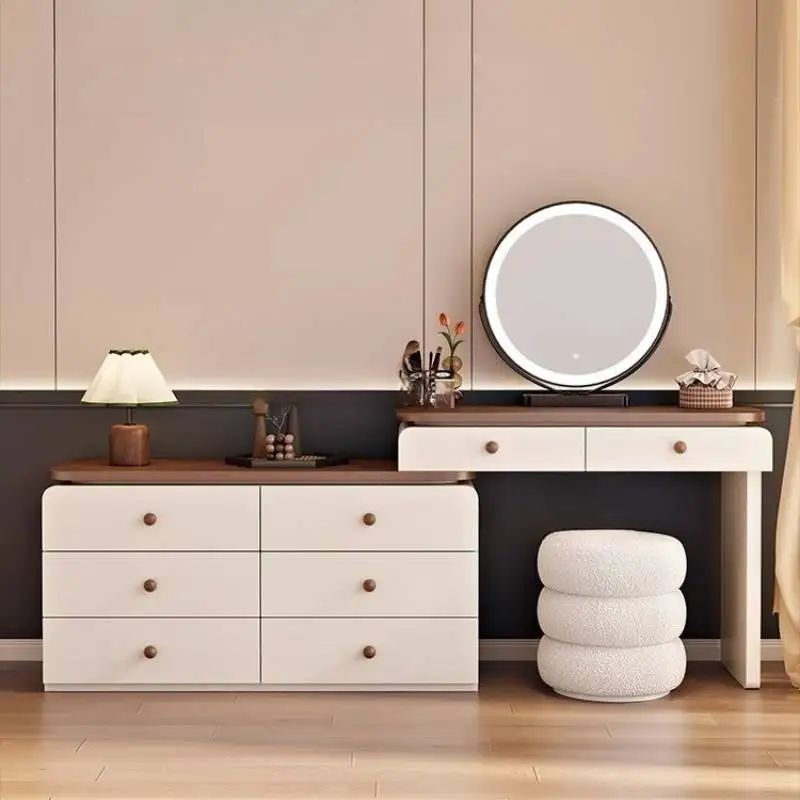 Drawer Vintage Makeup Vanity Desk Glossy Simple Wood Europa Makeup Vanity Desk Cheap Corner Mirror Kaptafel Bedroom Furniture