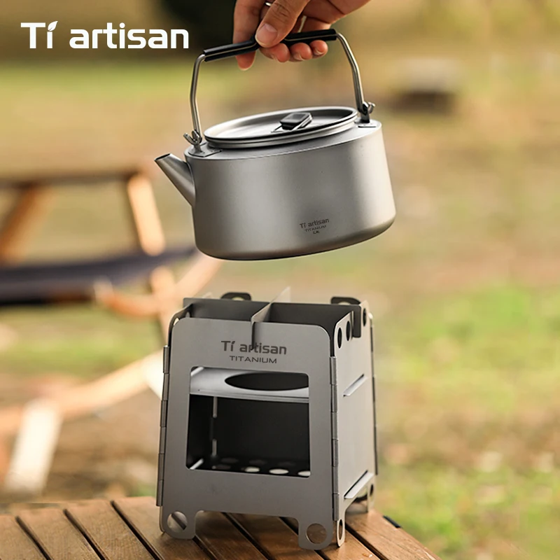 Tiartisan Titanium Multi-fuel Campng Stove Ultralight Folding Wood Burner Mini Alcohol Stove Backpacker Portable Pocket Stove view 4