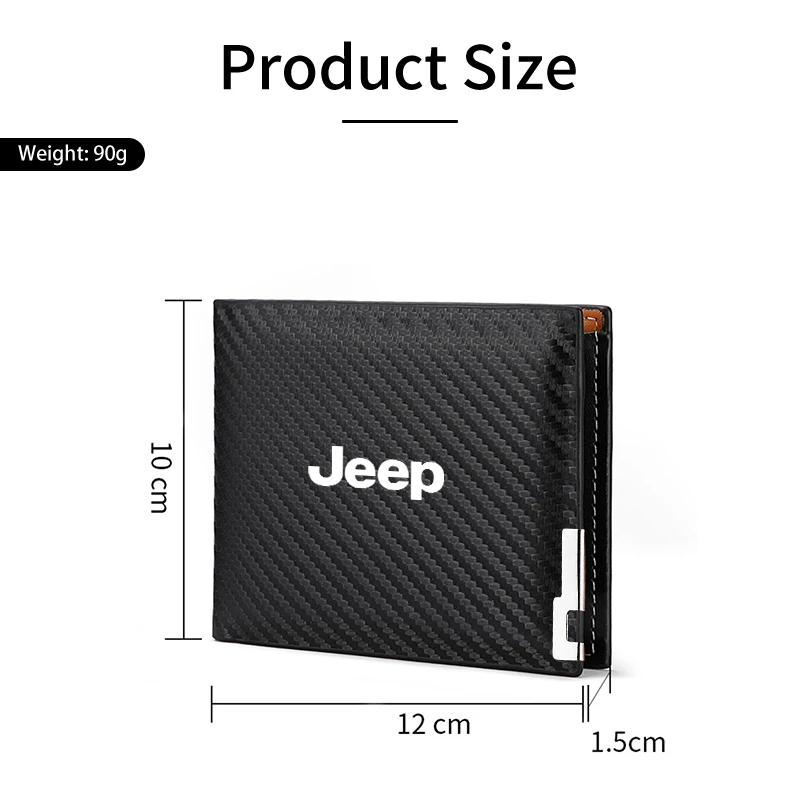 Car Accessories Carbon Fiber Driver License Storage Wallet For Jeep Renegade Wrangler JL Gladiator Grand Cherokee Patriot Willys