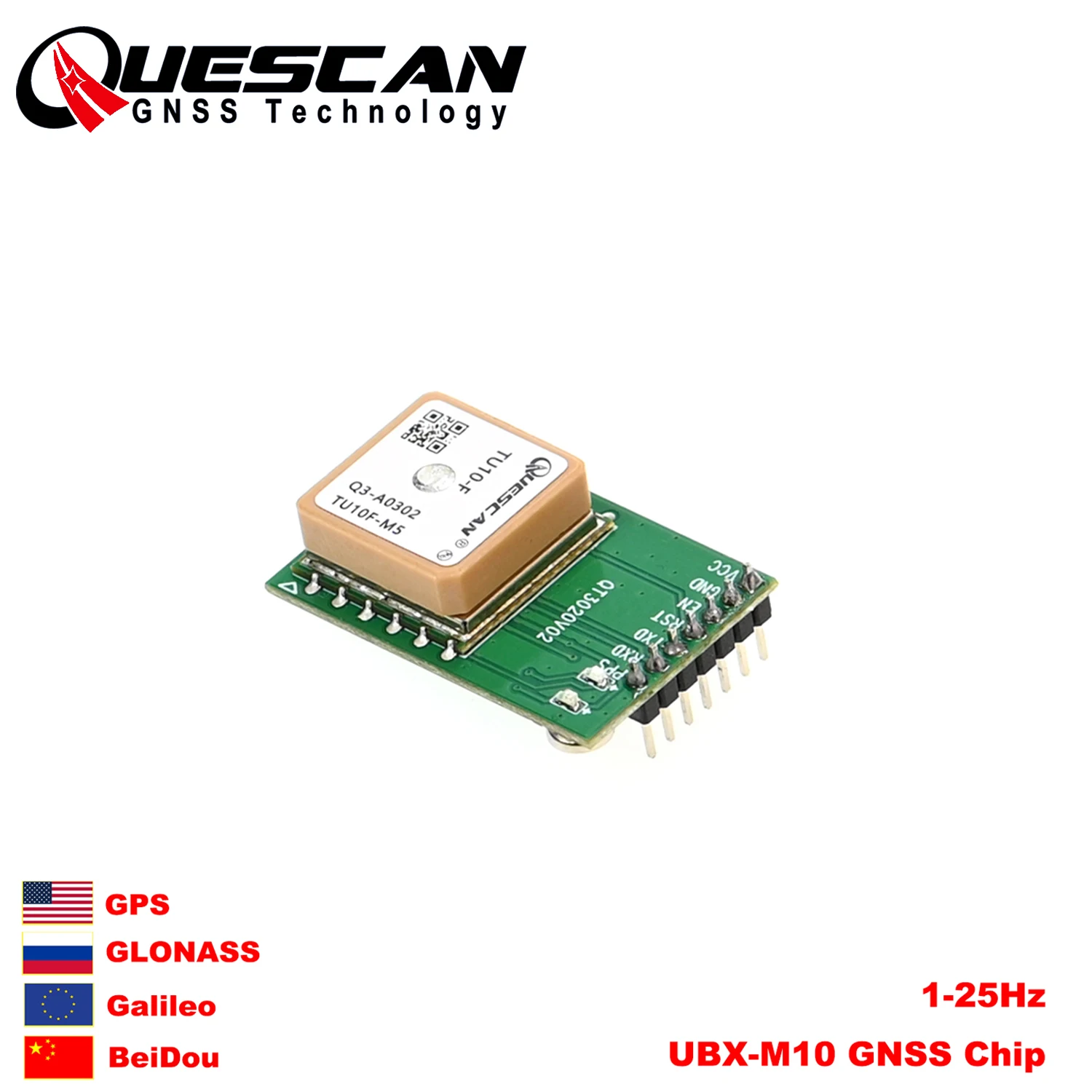 QUESCAN TU10-F GPS Module UBX-M10050-KB M10 GNSS GPS Galileo GLONASS BeiDou Module with Antenna,Replace Quectel L86 L80 LC86