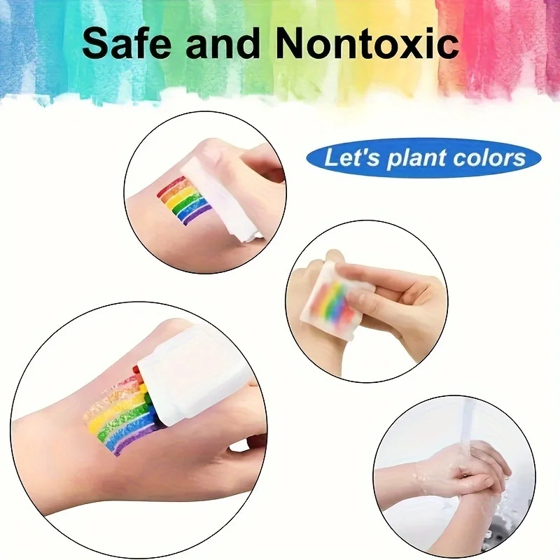 6-kleuren regenboog gezichtsverfstick langdurige kleur body tattoo kleur olieverf pen voor schminken body art en cosplay