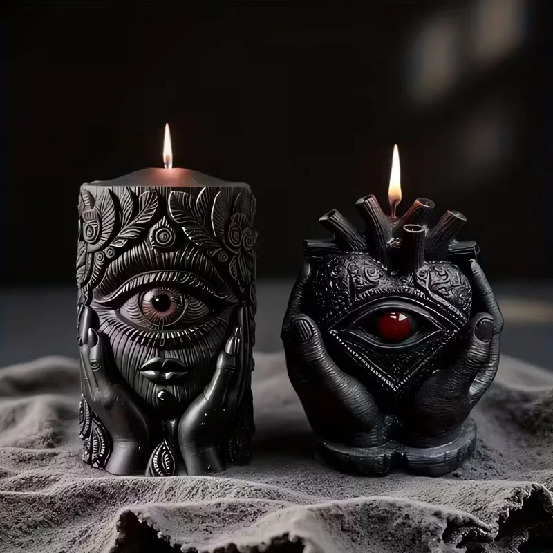 Molde de vela de ojo de demonio de Halloween, adecuado para velas/manualidades de resina, decoración de Halloween DIY y moldes para hacer regalos hechos a mano,