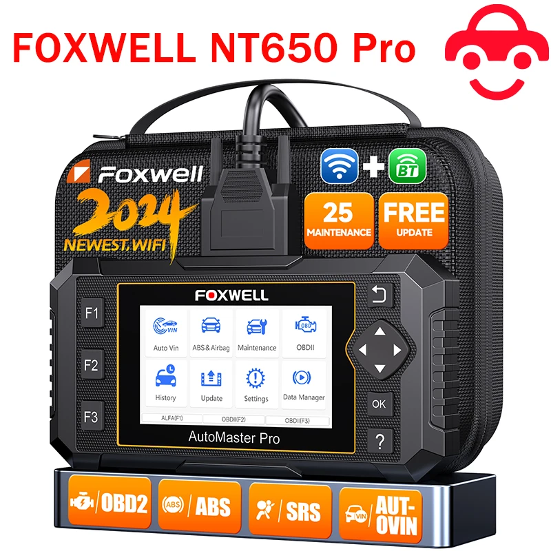 

Автомобильный сканер FOXWELL NT650 Pro OBD2 SAS A/F OIL EPB BRT TPS 26 + сброс двунаправленный автомобильный диагностический инструмент Wifi обновление