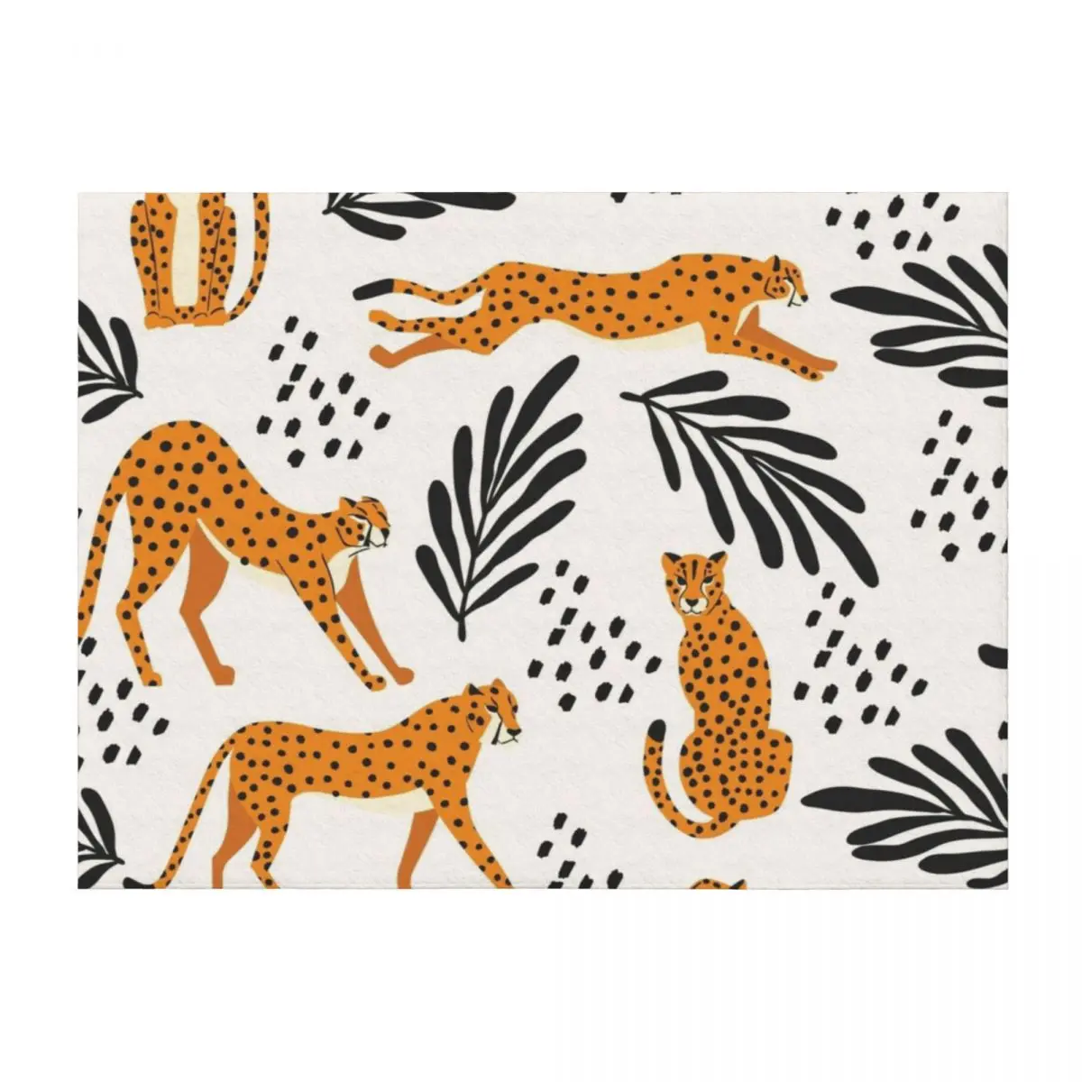 

Cheetahs pattern on white Throw Blanket Single wednesday Hairy For Baby Blankets