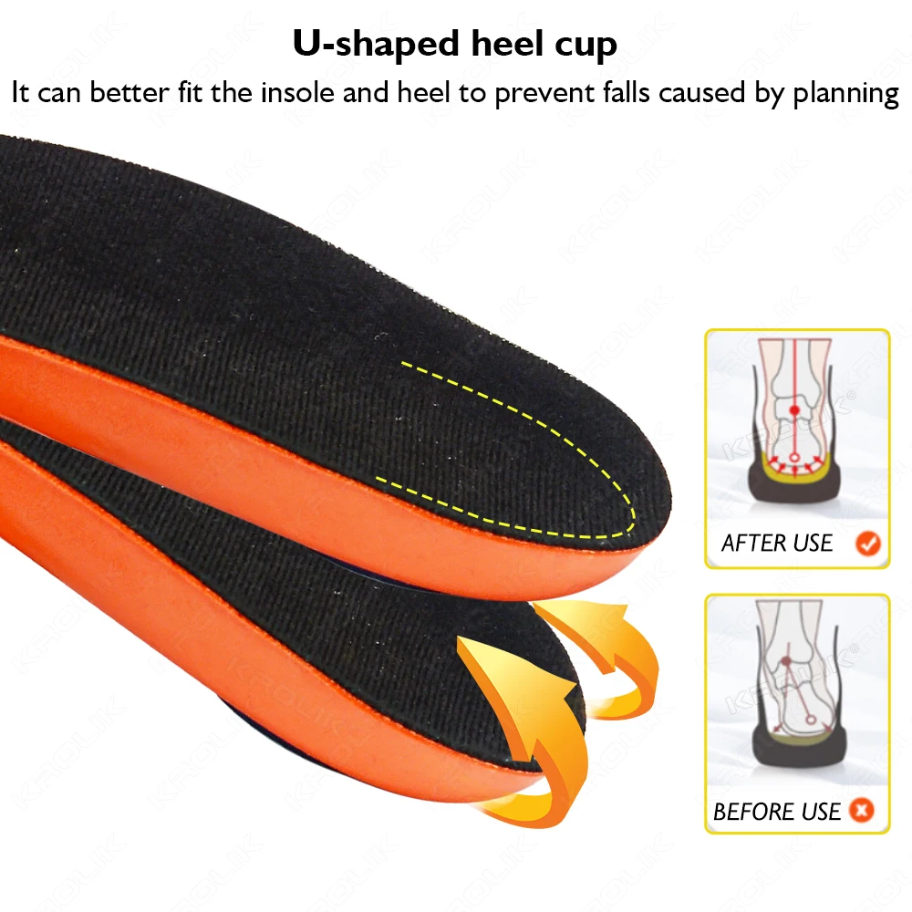 Shoe Pads for Plantar Fasciitis Man Pain Relief Orthopedic Insoles Sports Shock Absorption Heel Foot Inserts Orthopedic Insoles