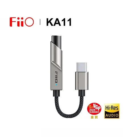 FiiO JadeAudio KA11 titanio USB DAC AMP amplificador Audio de alta resolución tipo C a 3,5mm adaptador USB Dongle DSD256 para Android iOS Win
