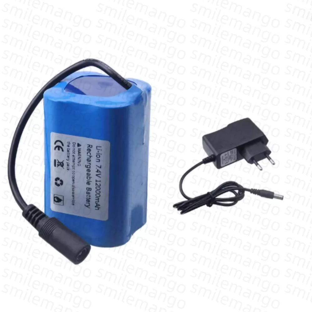 7.4V 12000mAh Battery with USB Charger For T188 T888 2011-5 V007 C18 H18 Remote Control RC Fishing Bait Boat Spare Battery Parts