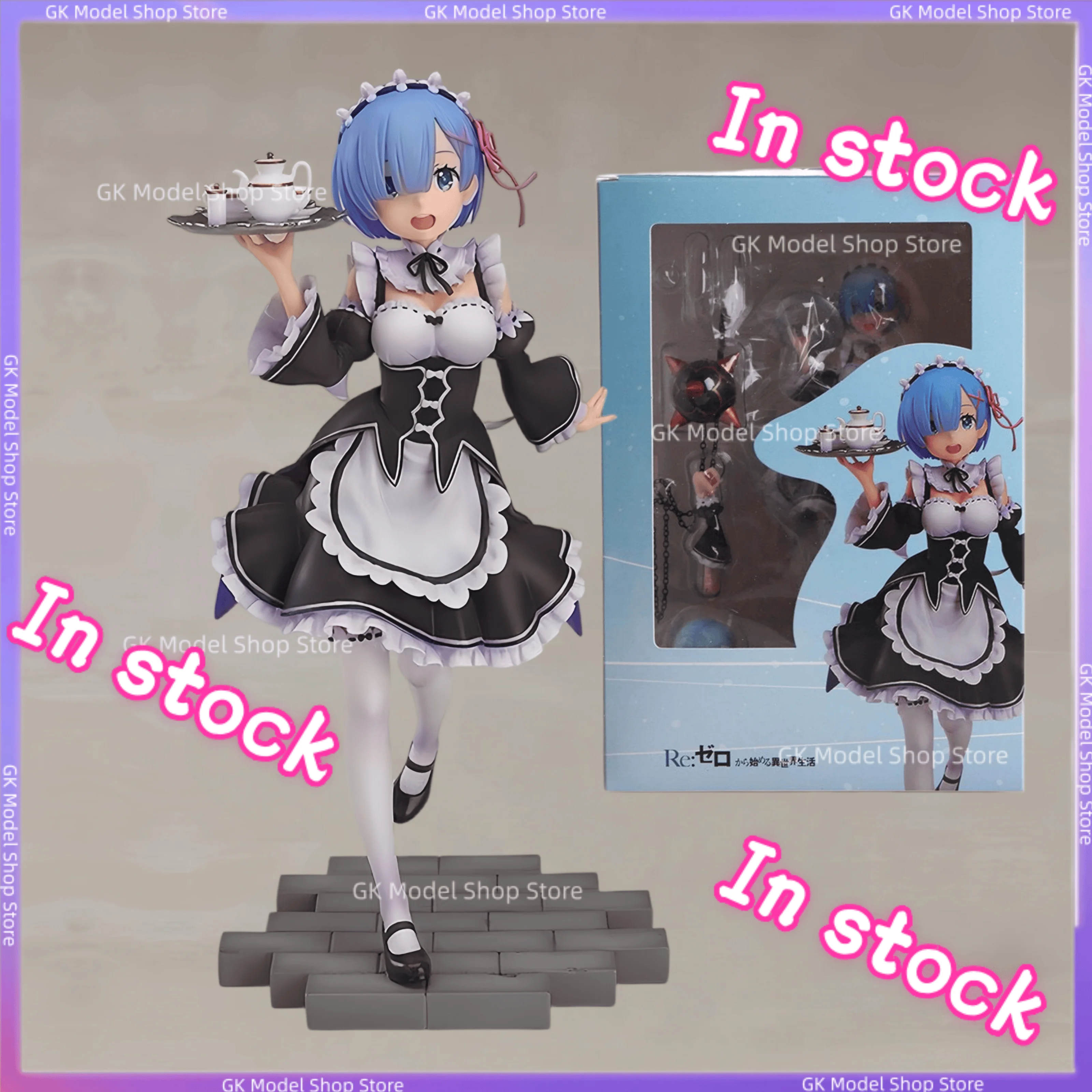 

23cm Rem Anime Statue High Detail PVC Model Maid Version From Zero Starting Life in Another World Toy Home Desk Decor Gift