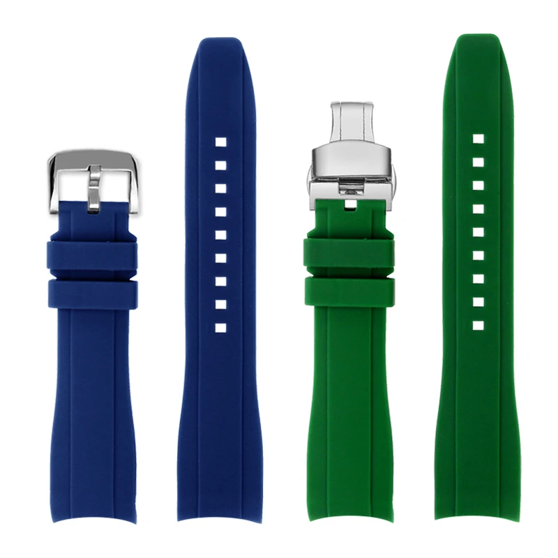 Curved end Silicone orange Watch strap Men 22mm For Mido New Multifort TV M049.526 M049 Metal buckle soft Replacement WatchBand