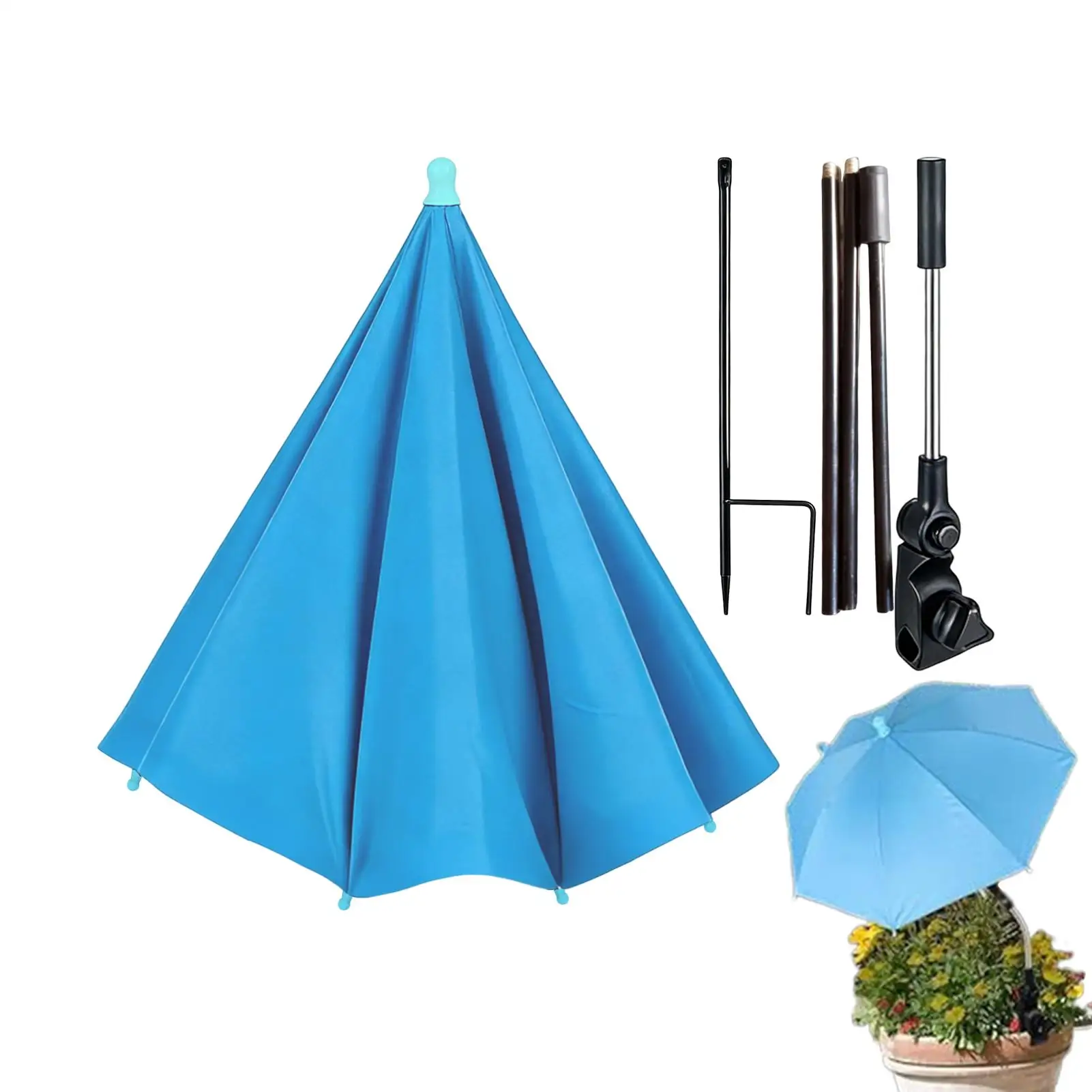 Horticultural Plant Umbrella Small Outdoor 360 Degree Rotation UV Protection Canopy Garden Plant Umbrella Shade Adjustable