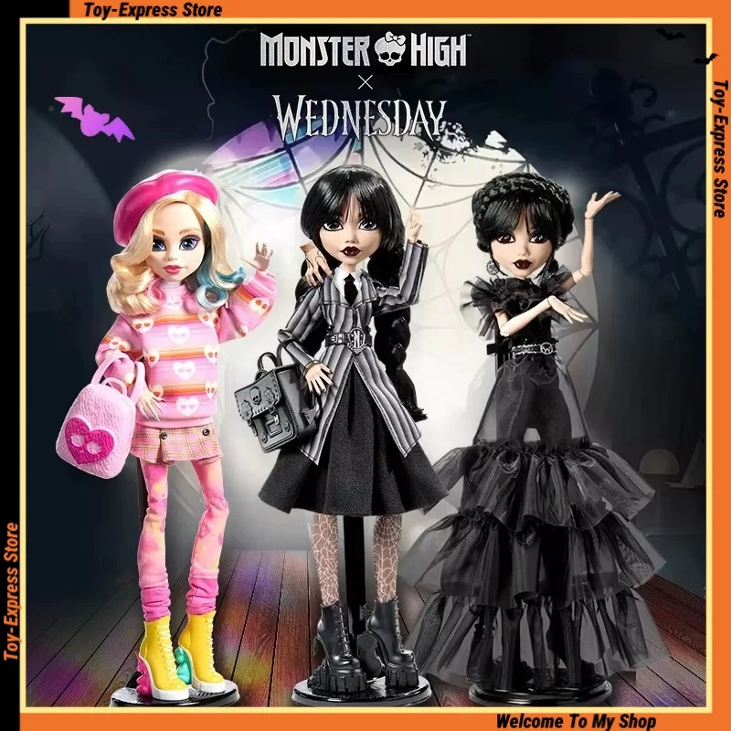 

Monster High X Wednesday Geniune Toys Anime Dolls Rave'N Wednesday Addams Enid Collectible Girls Gifts Kids Toys For Children