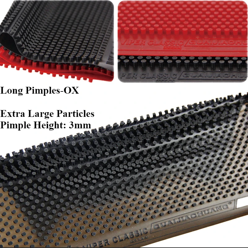 

OX Накладка для настольного тенниса Длинные шипы Большая высота частиц 3,0 мм Очень странная и прочная резина для пинг-понга с нулевым трением и защитой от перелива