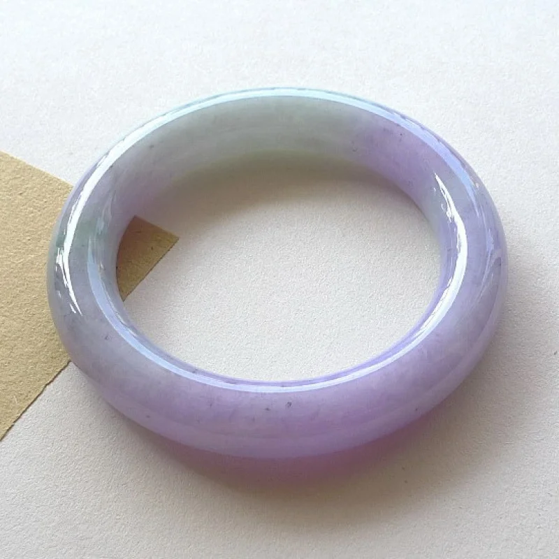 Genuine Myanmar Grade A Jadeite Purple Jade Bangle Round Bracelet Women Fine Jewelry Certified Burma Jade Bangles Ladies Gifts