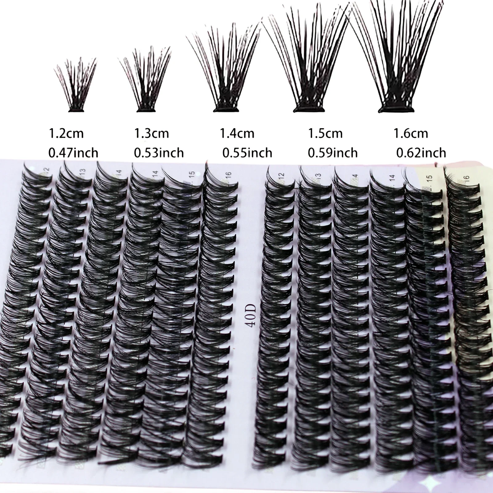 Cílios postiços naturais macios, Mix D Curl Cluster Lashes, Extensões de cílios individuais, 30, 40D, 12-16mm