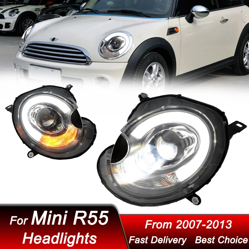 

Pop Car Styling Headlights For BMW Mini R55 R56 2007-2013 New Style LED Headlamp Assembly Upgrade Projector Lens Accessories Kit