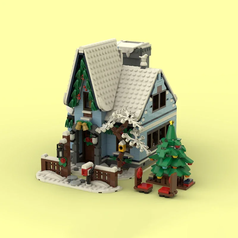 Moc Bausteine Winter Kabine Technologie Modulare Ziegel Modell Geschenke Weihnachten Spielzeug DIY Sets Montage