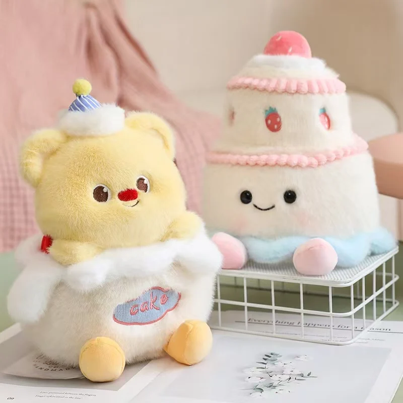 Cute Cake Plush Toy - Sweet Dessert Stuffed Animal Pillow, Birthday Cake Doll, Gift for Girls, Kids & BFF