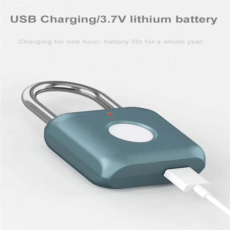 A13E-Waterproof Biometric Fingerprint Lock Keyless Door Lock Anti-Theft Security USB Rechargeable Padlock