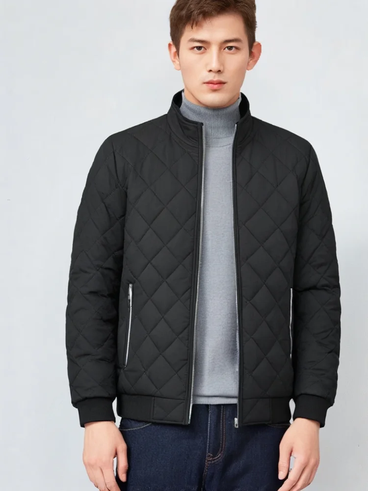 

Faionable Men's Autumn Winter Jaet Stand Collar Fce Lined Thi Long Sve ort Casual Thi Outerwear Coat