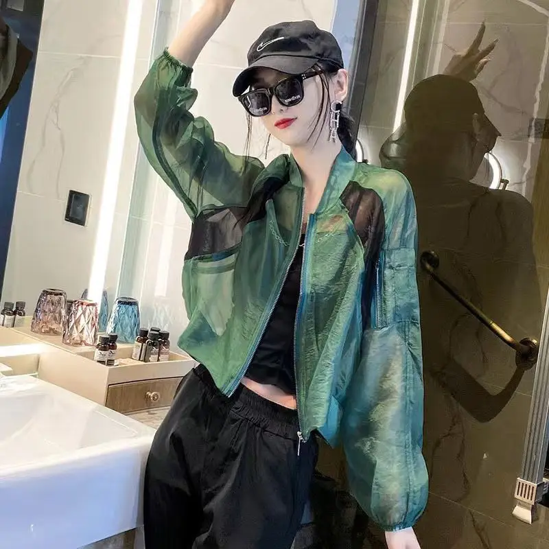 

Women's Spring Autumn Fashion Patchwork Zipper Fly Splice Casual Versatile Long Sleeve Loose Coats 2024 New Cardigan Tops L03