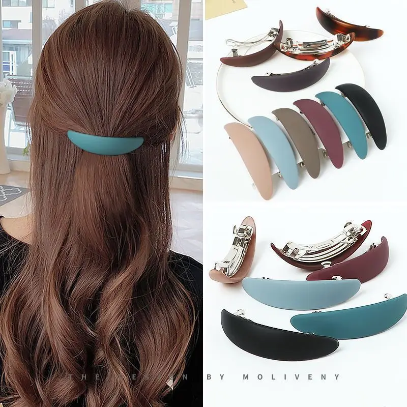 Fashion Matte Geometric Hair Clip Elegant Women Barrettes Hairpins Ponytail Holder Hairgrips Girls Hair Accessories Styling Tool