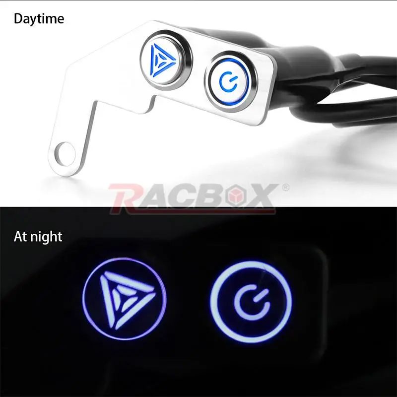 12V Motorcycle Switch Dual/Single Button Stainless Steel Switches Hazard Light Headlight Mirror Mount Switch For ATV Dirt Bike