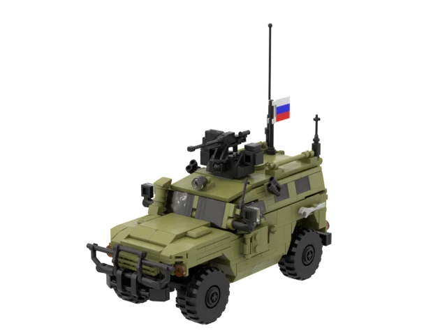 MOC WW2 Tiger Blindado Veículo, Assault Car, Building Blocks Model Set, Figuras do Exército da Rússia, Armas Acessórios, Kits de Peças, Brinquedos