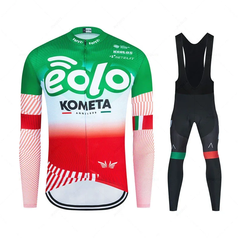 

Eolo Kometa 2025 Team Summer Cycling Jersey Set Bicycle Clothing Breathable Men Short Sleeve Shirt Bike Bib Shorts 19D Gel Pad