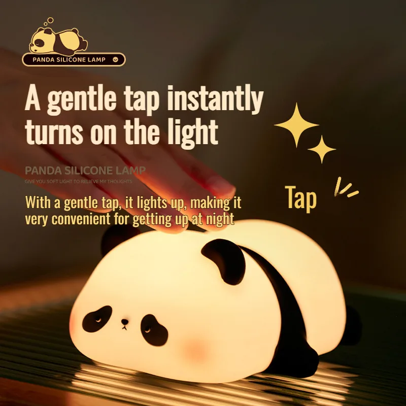 Room Sleeping Table Lamp Night Light Home Decompression One Pat Light Silicone